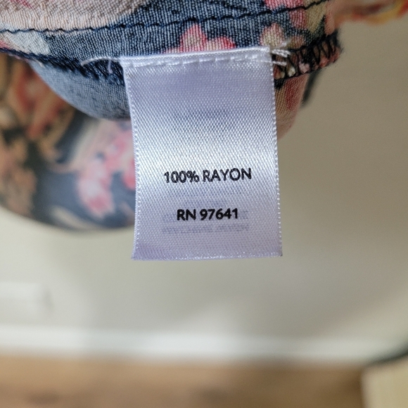 J. Jill Scoop Neck Navy Orange Floral Printed 3/4 Sleeve Sheath Dress Women's 4 - Picture 6 of 12